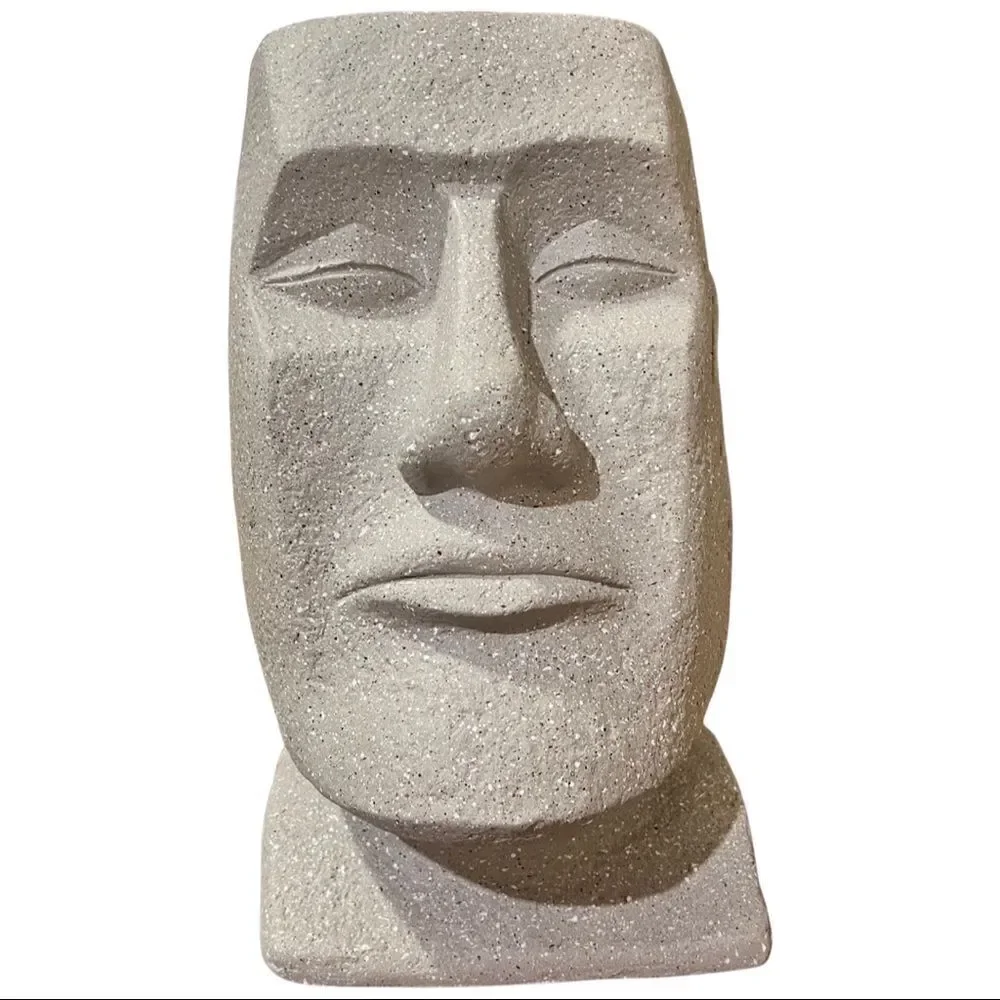 Huge Moai Resin Planter 15”tall by 9”wide about 11” deep.  great statement piece